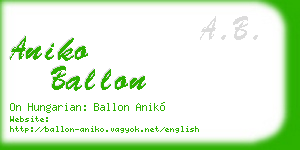 aniko ballon business card