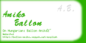 aniko ballon business card